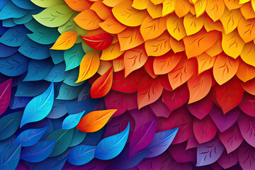 Fototapeta premium Abstract Background of Calming Rhythmic Patterns and a Vibrant Leaf Tapestry, Autumn Leaves