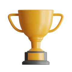 3D Trophy Model Honoring Effort and Dedication. 3d illustration, 3d element, 3d rendering. 3d visualization isolated on a transparent background