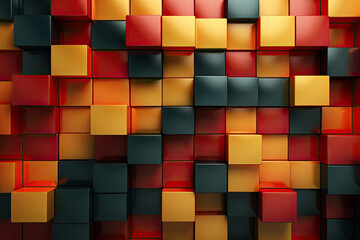 Abstract Colorful Square Shape Cube Blocks Pattern, Geometric Shapes Design for Poster Background