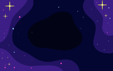 Fototapeta premium Vector space background . Cute flat style template with Stars in Outer space