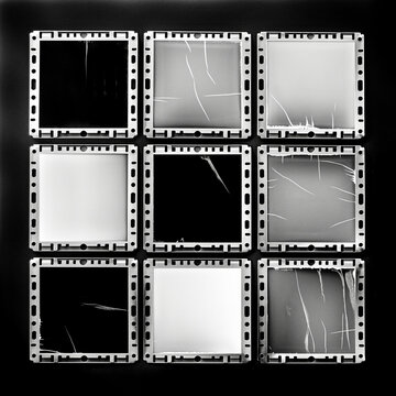 double exposure picture using black and white contact sheet film strip mockup