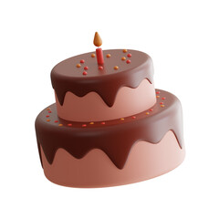 3D Birthday Model Making Memories and Sharing Laughter. 3d illustration, 3d element, 3d rendering. 3d visualization isolated on a transparent background