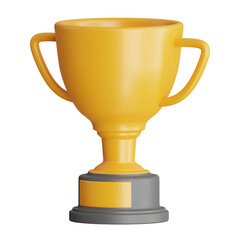 3D Trophy Model Honoring Effort and Dedication. 3d illustration, 3d element, 3d rendering. 3d visualization isolated on a transparent background