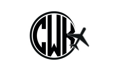 CWK three initial letter circle tour & travel agency logo design vector template. hajj Umrah agency, abstract, wordmark, business, monogram, minimalist, brand, company, flat, tourism agency, tourist
