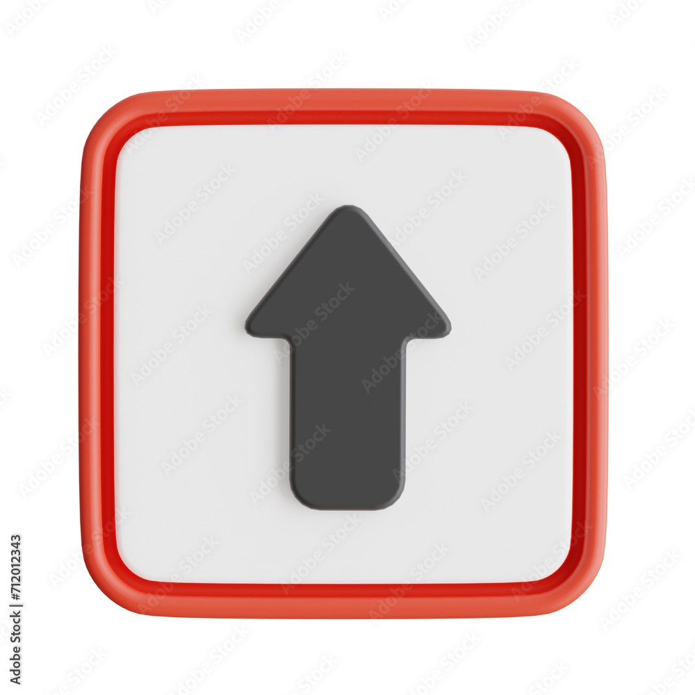 Poster 3d arrow sign model compliance with navigation standards. 3d illustration, 3d element, 3d rendering.