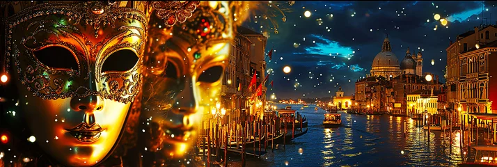 Gordijnen Venice Masked Carnival © Doraway