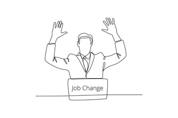 Continuous one line drawing Change job or career. Improvement or progression concept. Doodle vector illustration.
