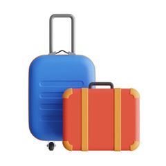 3D Luggage Model Markings for Baggage Pick-Up. 3d illustration, 3d element, 3d rendering. 3d visualization isolated on a transparent background