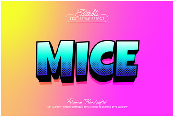 Retro editable vector 3D text style effect with halftone pattern.