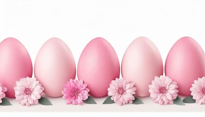 Obraz na płótnie Canvas pink easter eggs with flowers