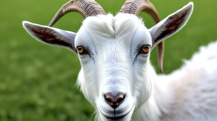 Close up goat in field farm. Natural farm. Generated with AI.