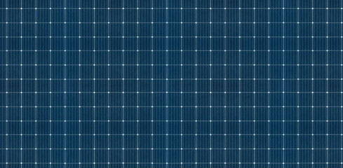 Solar panel grid seamless pattern texture wide background. Sun electric generation, blue solar phtovoltaic cell graphic resource. Alternative energy source. - obrazy, fototapety, plakaty