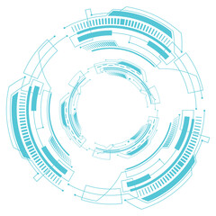 Circle technology elements set. Futuristic hud interface concept.Blue overlay style. サークルテクノロジー要素セット。 未来的な hud インターフェイスのコンセプト。青いオーバーレイ スタイル。