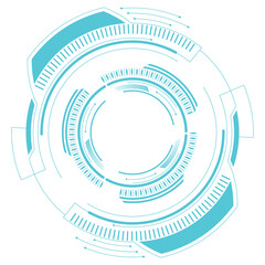 Circle technology elements set. Futuristic hud interface concept.Blue overlay style. サークルテクノロジー要素セット。 未来的な hud インターフェイスのコンセプト。青いオーバーレイ スタイル。