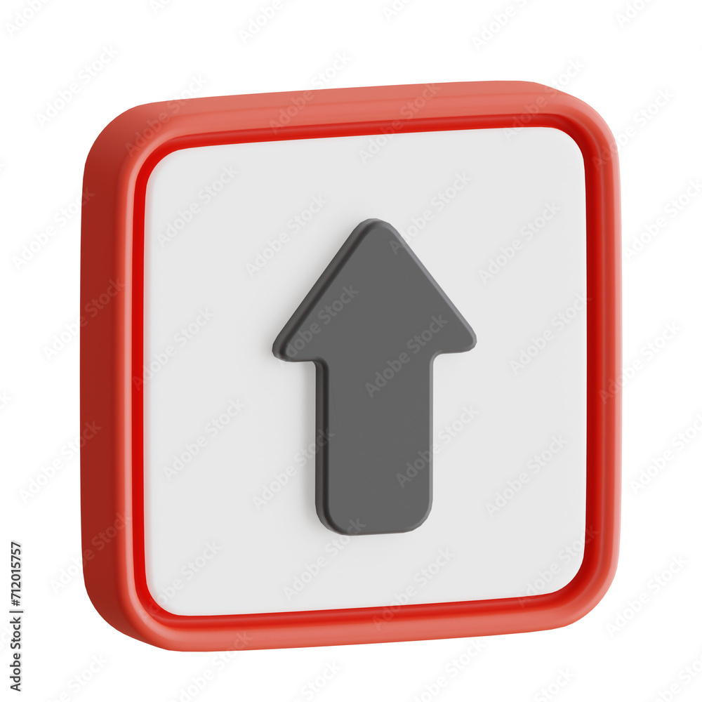 Poster 3d arrow sign model compliance with navigation standards. 3d illustration, 3d element, 3d rendering.