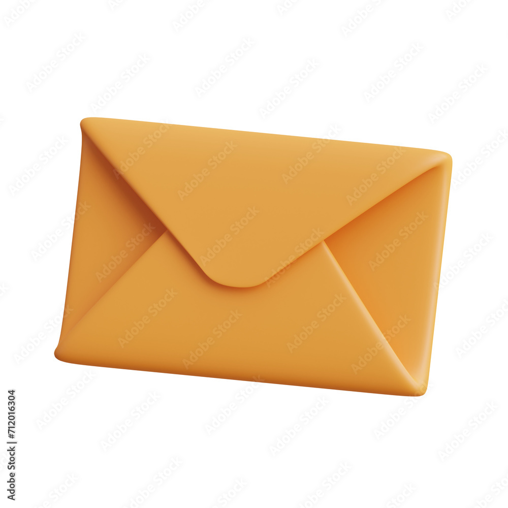 Poster 3d envelope model approaches to mail identification. 3d illustration, 3d element, 3d rendering. 3d v