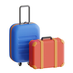 3D Luggage Model Markings for Baggage Pick-Up. 3d illustration, 3d element, 3d rendering. 3d visualization isolated on a transparent background