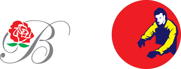 b initial rose logo , abstract b rose logo