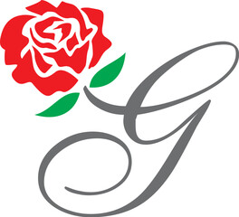 g initial rose logo , abstract g rose logo