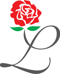 l initial rose logo , abstract l rose logo