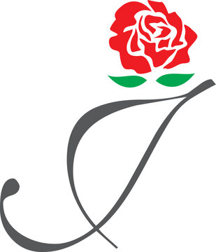 j initial rose logo , abstract j rose logo