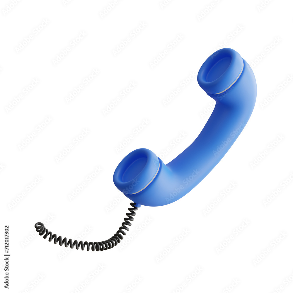 Fototapete 3d phone model understanding telephone services. 3d illustration, 3d element, 3d rendering. 3d visua