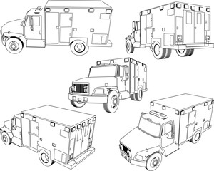 Vector sketch illustration design of fast motion ambulance car taking patient to hospital 