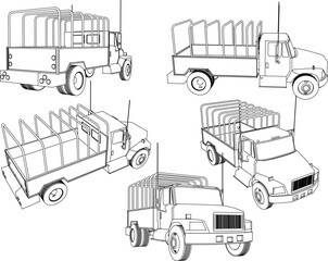 Vector sketch illustration design of war car transporting soldiers to the forest