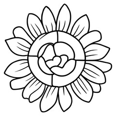 Hand drawn simple flower illustration