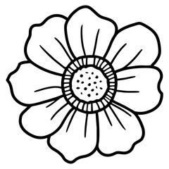 Hand drawn simple flower illustration