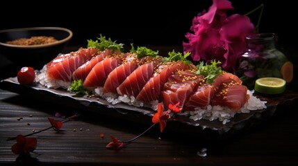 fresh raw tuna sashimi