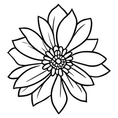 Hand drawn simple flower illustration