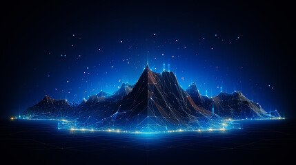 big data. abstract digital mountains range landscape