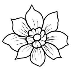 Hand drawn simple flower illustration
