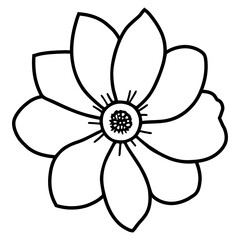 Hand drawn simple flower illustration