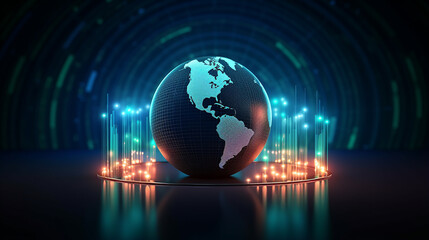 global stock market concept. technological graph chart
