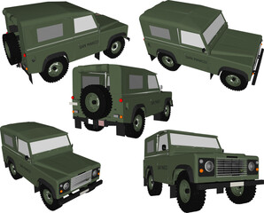 Vector sketch illustration of 4 wheel drive 4wd war combat car design
