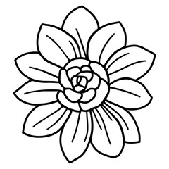 Hand drawn simple flower illustration