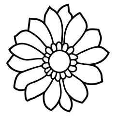 Hand drawn simple flower illustration