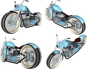 Vector sketch illustration of a cool modified chopper motorbike design for the contest  © nur