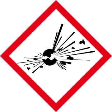 ghs hazardous explosive transport icon, warning symbol ghs - sga safety sign, pictogram, explosive or self-reactive