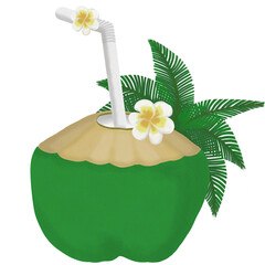 flower and coconut water