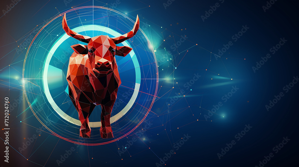 Wall mural abstract digital target with an arrow in the center