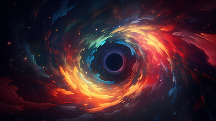 black hole colorful background with outer space background - obrazy, fototapety, plakaty