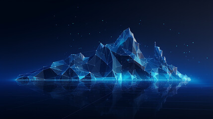 digital antarctic iceberg in the ocean in futuristic