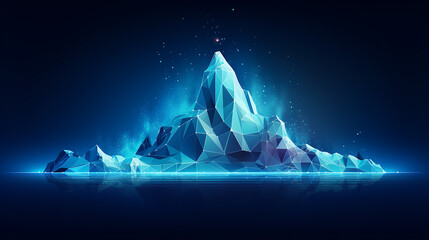 digital antarctic iceberg in the ocean in futuristic - obrazy, fototapety, plakaty