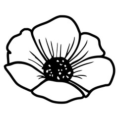 Hand drawn simple flower illustration