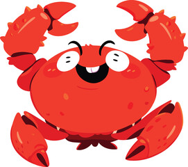 Happy Crab Cartoon Character Illustration