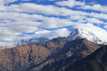 himalayan snow mountain in Nepal in day time