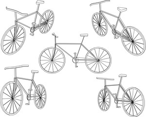 Vector sketch illustration of a vintage classic unique bicycle design © nur